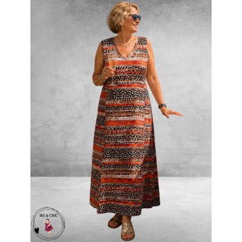 Ophilia Jurk Maxi Sheryl Animal Stripe