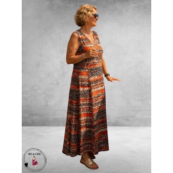 Ophilia Jurk Maxi Sheryl Animal Stripe