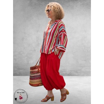Ophilia Shirt Bella Paint Stripe Rood
