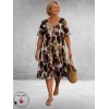 Ophilia Jurk Liana Baluba Bruin/Beige