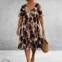 Ophilia Jurk Liana Baluba Bruin/Beige