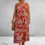 Ophilia Jurk Maxi Sheryl Paisley Burnt Oranje