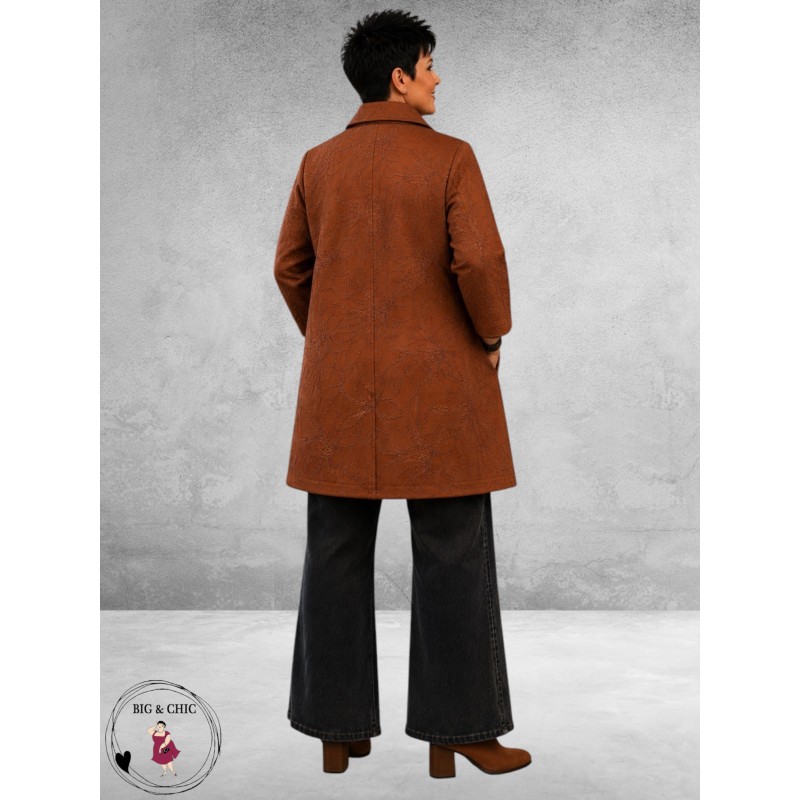 OPHILIA Blazer Nora Embroders Suede Cognac