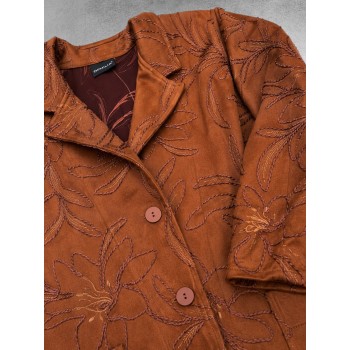 OPHILIA Blazer Nora Embroders Suede Cognac