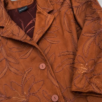 OPHILIA Blazer Nora Embroders Suede Cognac