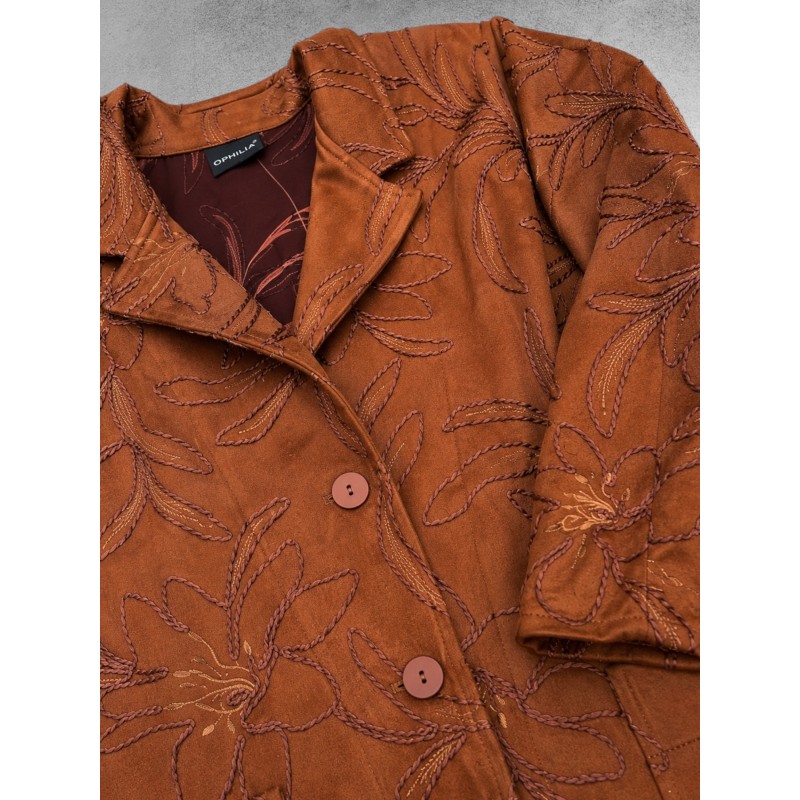 OPHILIA Blazer Nora Embroders Suede Cognac