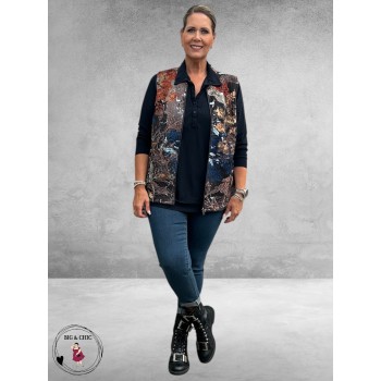 ORIENTIQUE Bodywarmer Abstract Floral Reversible