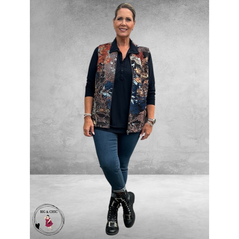 ORIENTIQUE Bodywarmer Abstract Floral Reversible