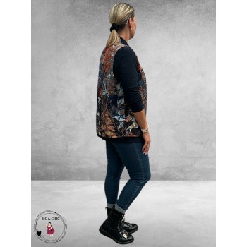 ORIENTIQUE Bodywarmer Abstract Floral Reversible