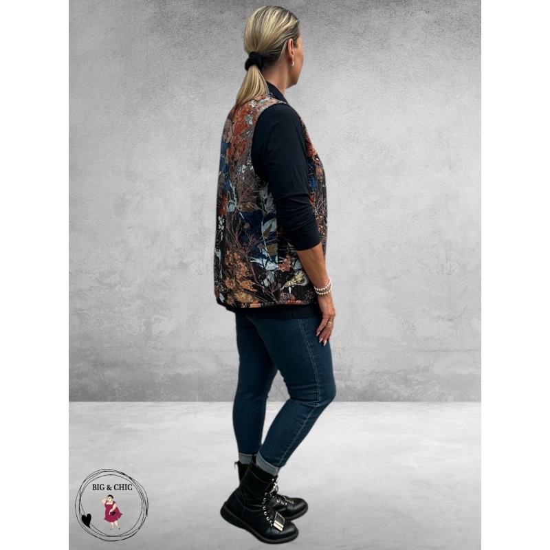 ORIENTIQUE Bodywarmer Abstract Floral Reversible