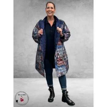 ORIENTIQUE Jas Kantha Patch Blauw