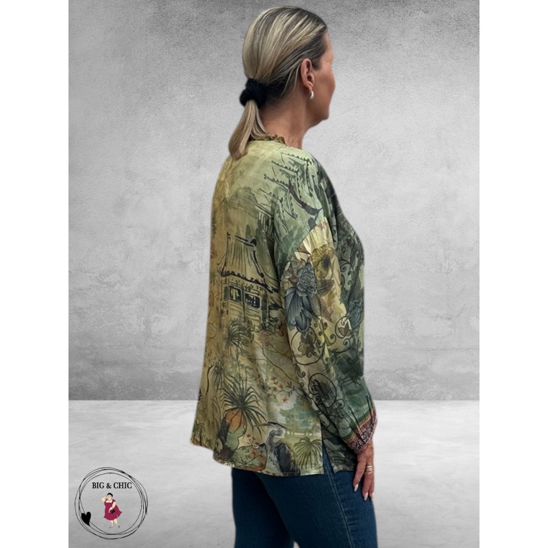 ORIENTIQUE Doorknoop Blouse Orient