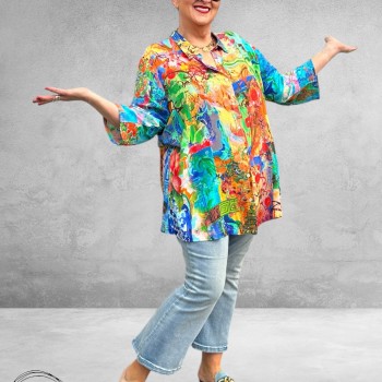 Orientique Blouse Orientale Digitale Print