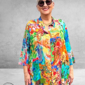 Orientique Blouse Orientale Digitale Print