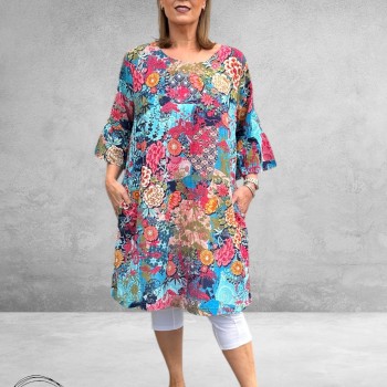 Orientique Jurk Ikebana Bloemenprint