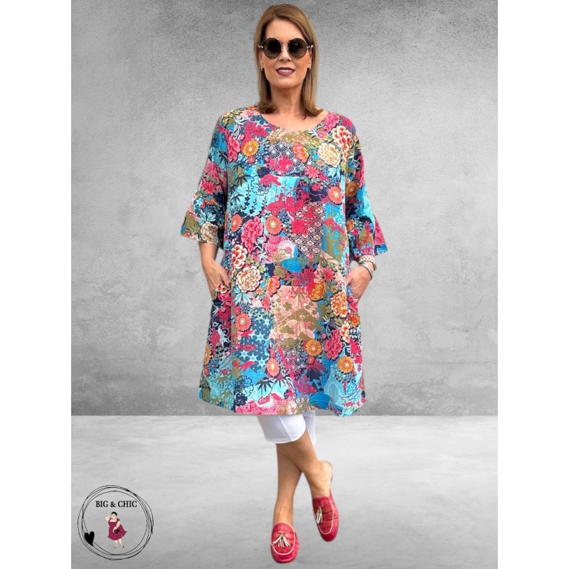 Orientique Jurk Ikebana Bloemenprint