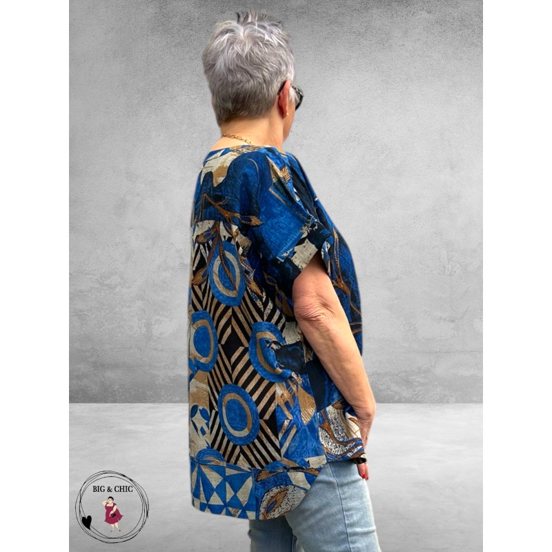 Orientique Top Wyndham Round Neck Blauw