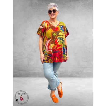 Orientique T-shirt Red Leaves