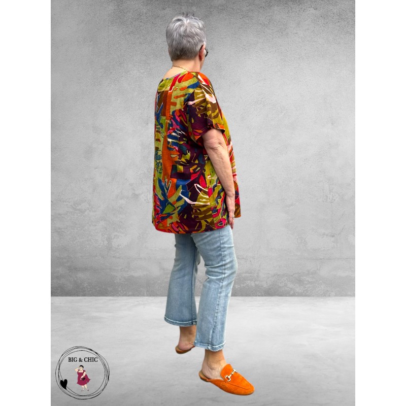 Orientique T-shirt Red Leaves