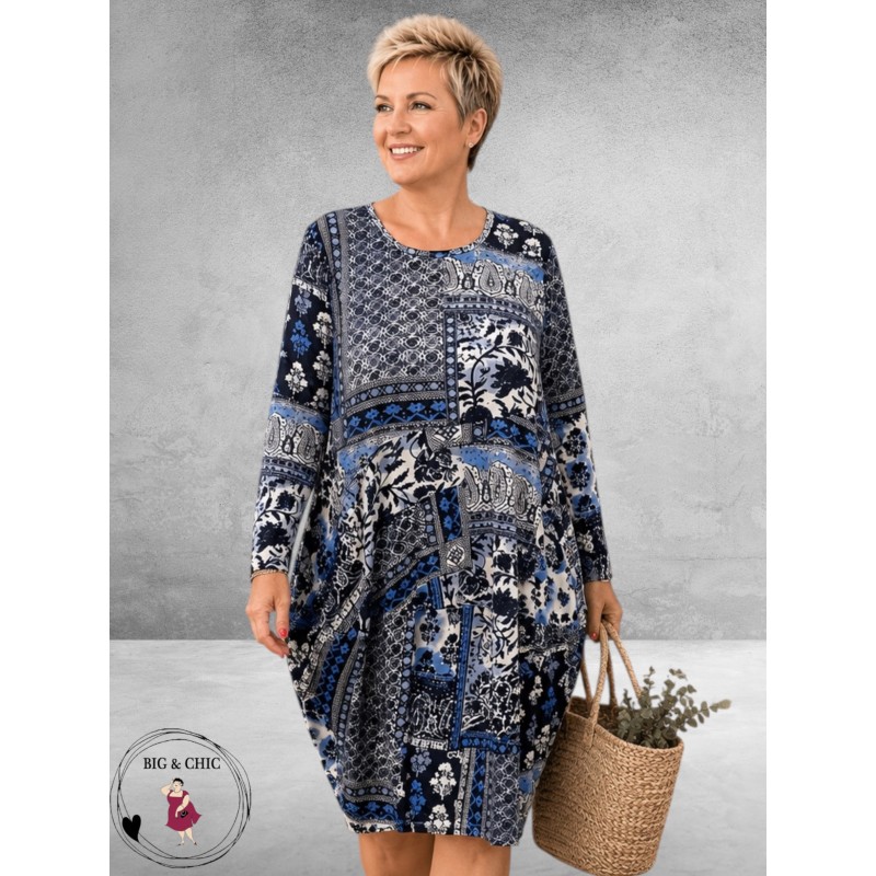 Orientique Jurk Bahadoe Bubble Blauw