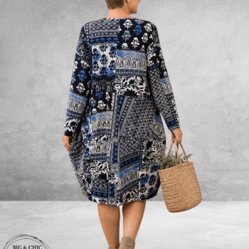 Orientique Jurk Bahadoe Bubble Blauw