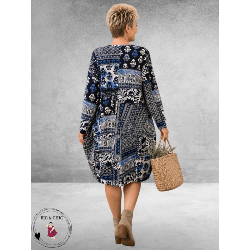 Orientique Jurk Bahadoe Bubble Blauw