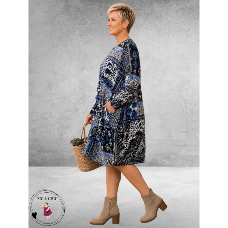Orientique Jurk Bahadoe Bubble Blauw