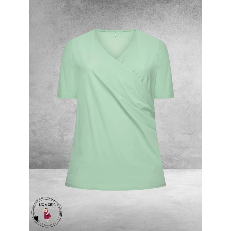 Plus Basics Wrap Top Mint