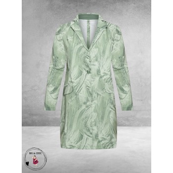 Plus Basics Blazer Long Jacket Green Meadow