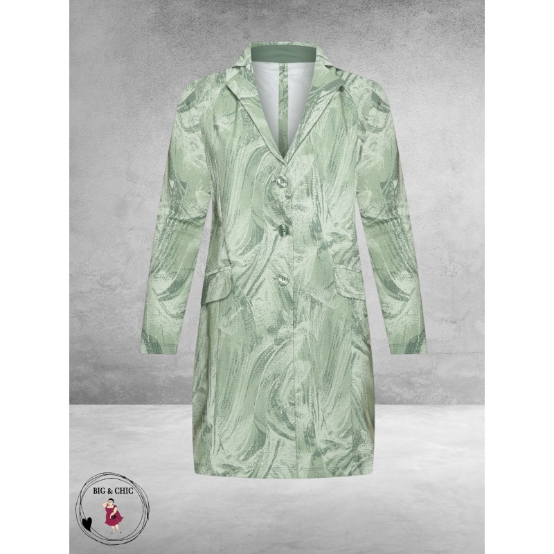 Plus Basics Blazer Midi Jacket Green Meadow