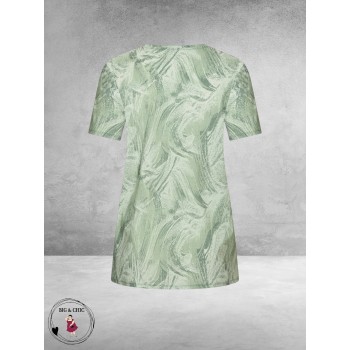 PLUS BASICS Shirt V-Hals Midi Green Meadow