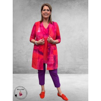 Plus Basics Blazer Long Jacket Bright Batik