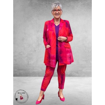 Plus Basics Blazer Midi Jacket Bright Batik