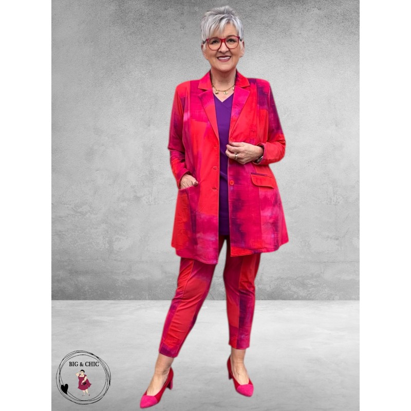 Plus Basics Blazer Midi Jacket Bright Batik