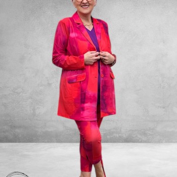 Plus Basics Blazer Midi Jacket Bright Batik