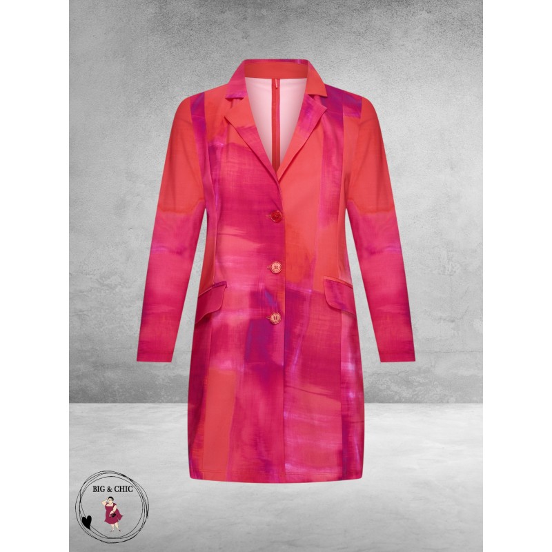 Plus Basics Blazer Midi Jacket Bright Batik