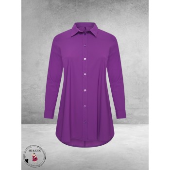 PLUS BASICS Blouse Long Lavender