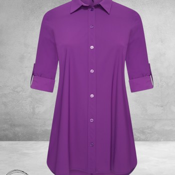 PLUS BASICS Blouse Long Lavender