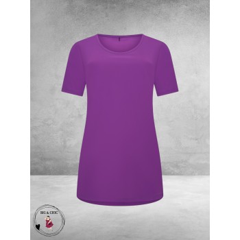 Plus Basics Travel Shirt Rond Hals Lavender