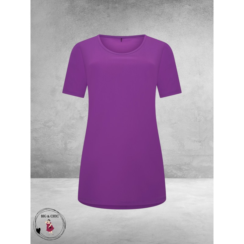 Plus Basics Travel Shirt Rond Hals Lavender