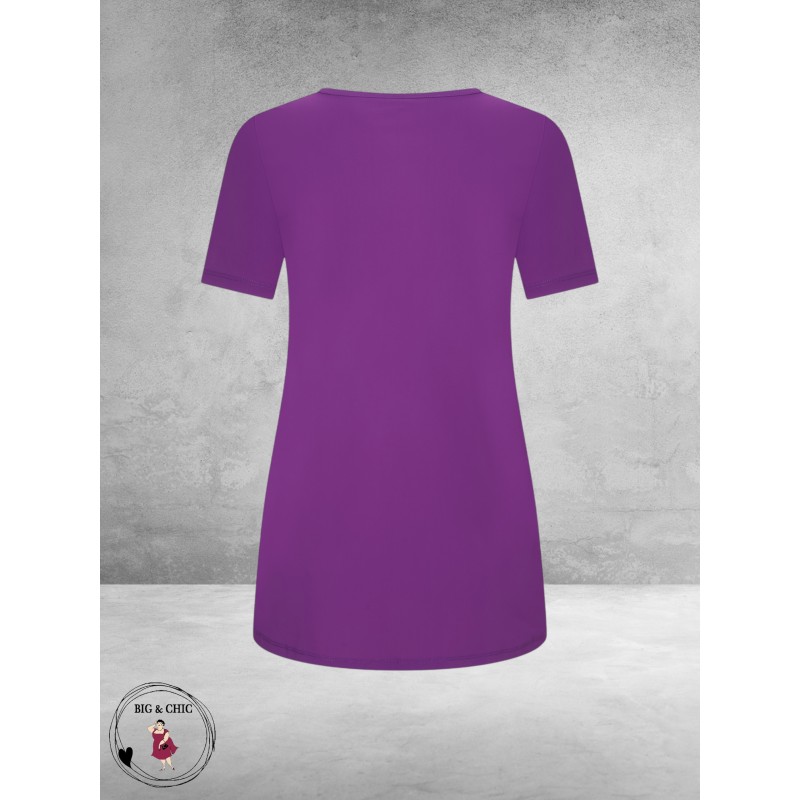 Plus Basics Travel Shirt Rond Hals Lavender