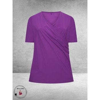 Plus Basics Wrap Top Lavender