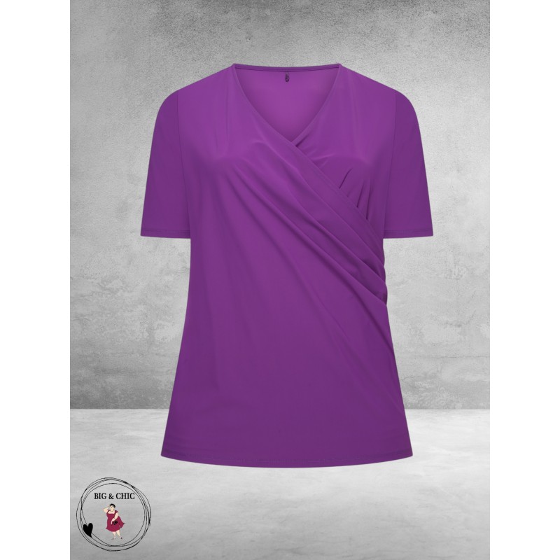 Plus Basics Wrap Top Lavender