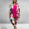 Plus Basics Blazer Long Jacket Mega Flower