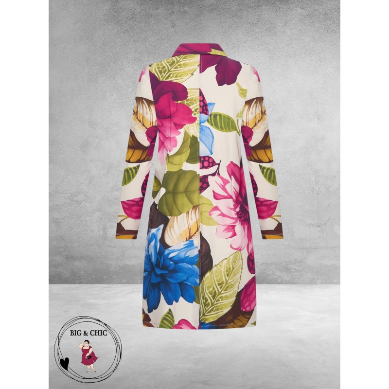 Plus Basics Blazer Long Jacket Mega Flower