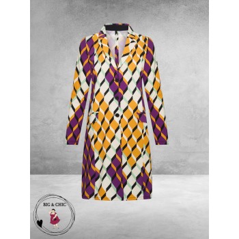 Plus Basics Blazer Long Jacket Summer Graphic
