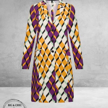 Plus Basics Blazer Long Jacket Summer Graphic