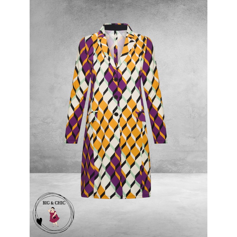 Plus Basics Blazer Long Jacket Summer Graphic