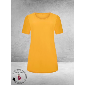 Plus Basics Travel Shirt Rond Hals Sunflower