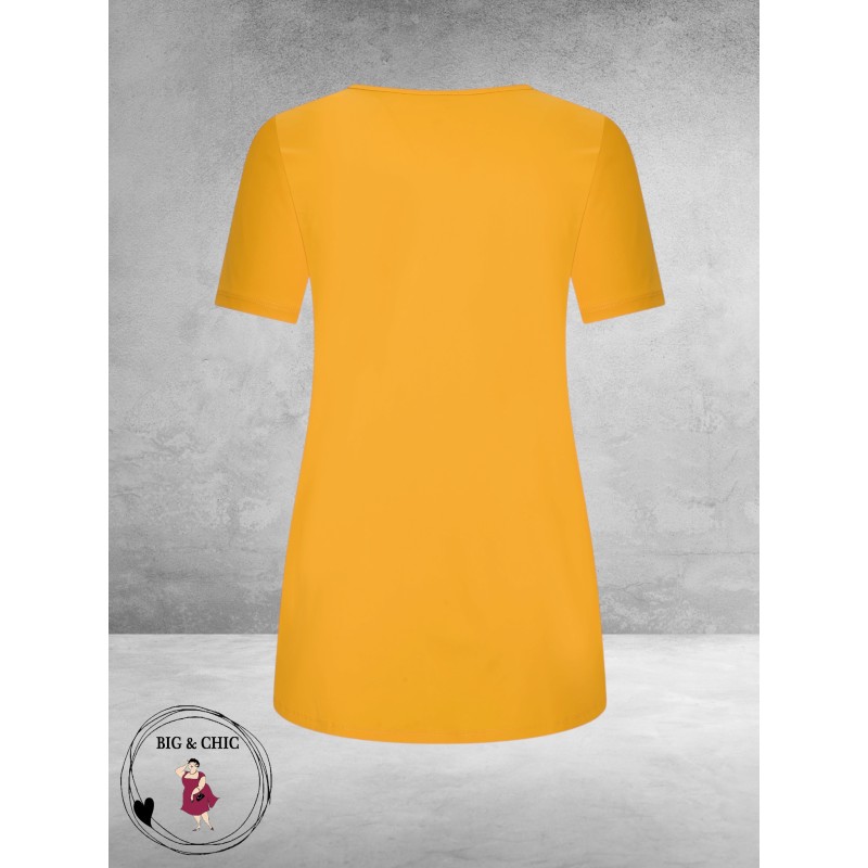 Plus Basics Travel Shirt Rond Hals Sunflower